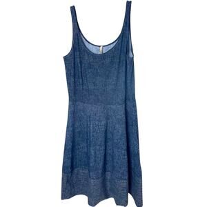 The Perfect Summer Dress! INDIES Fit & Flare Tank Dress with Pockets! Indigo S/M